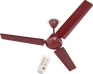 BAJAJ Crest Turbo BLDC 5 Star 1200 mm 3 Blade Ceiling Fan(BLDC Motor with Remote | Red Walnut | Pack of 1)