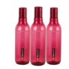 CELLO Aqua Sparkle Bottle Set of 3, 1000ml, Pink | 100% food grade | Leak proof and Break proof | Perfect for staying hydrated at the school, college, work and outdoor adventures Water Bottle