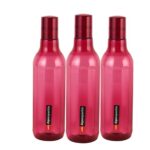 CELLO Aqua Sparkle Bottle Set of 3, 1000ml, Pink | 100% food grade | Leak proof and Break proof | Perfect for staying hydrated at the school, college, work and outdoor adventures Water Bottle