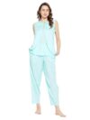 Clovia Women’s Top & Pyjama Set. Pajama (LS0639P03L_Blue_L)
