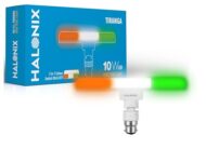 Halonix 10W 2-In-1 Trianga LED Mini Tube Light | Base- B22, Color- White & Tiranga | Switch It On For White Light | Switch It Off & On Again For Tiranga Light| Pack 1