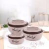 cello Sapphire Brown Pack of 3 Thermoware Casserole(500 ml, 1000 ml, 1500 ml)