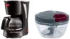 Pigeon by Stovekraft Brewster Small Size Coffee Maker (Black) and Handy Mini Plastic Chopper with 3 Blades, Grey
