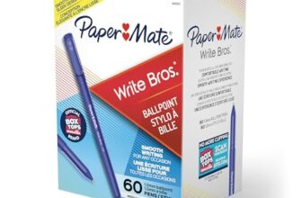 Paper Mate Write Bros Stick Ballpoint Pens, Medium Point, Blue Ink, 60-Count