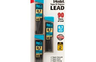 Pentel Super Hi-Polymer Lead Refill-0.7Mm,Pack Of 90,Black