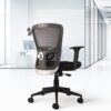 CELLBELL C110 Leo Pro Mid-Back Mesh Office Chair/Study Chair/Revolving Chair/Computer Chair for Work from Home Matt Finish Fiber Wheelbase Chair [Black]