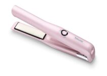 Beurer Hs 20 Cordless Hair Straightener | Battery Operation |Tourmaline Coating |Three Variable Temperature Settings| 3 Years Warranty, Pink
