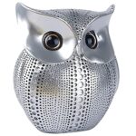 ARTISANS ALLEY Modern Classy Lucky Owl for Home Decor (Pack of 1, Silver)