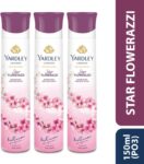 Yardley London Star Flowerazzi Refreshing Deodorant for Women 150ml Deodorant Spray  –  For Women(450 ml, Pack of 3)
