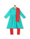 Karigari Girl’s Cotton salwar kameej dupatta (KIJGSKD20033O04_ASSORTED 14_2 3 years)
