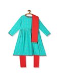 Karigari Girl’s Cotton salwar kameej dupatta (KIJGSKD20033O04_ASSORTED 14_2 3 years)