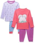 MINITATU Cotton Purple.Navy Baby Girls Full Sleeve Pajama Set T-Shirt & Pajamas Set Pack of 2 Age – 6-12 Months (Mt-4060D-An), Multicolour, 6 Months-12 Months