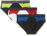 one8 by Virat Kohli Men’s Solid Brief (Pack of 3) (2040_White/Black/Navy_x-Large)