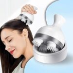 NTZ Electric Head,Scalp Massager | Rechargeable Head Kneading Massage Machine 4 Speed Mode Handheld.Portable,Scalp Scratcher Body Massager for Hair Growth Massager(White)