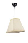 tu casa HG-08 220W Pyramid Shape Poly Cotton Holder Type e-27 Cream Fabric Pendent Light (Bulb not Included, 10x10x29″)