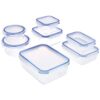 Amazon Brand – Solimo Rectangular Glass Storage Container Set, Set of 7, Transparent