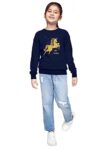 Cloth Theory Girl’s Cotton Crew Neck Regular Fit Sweatshirt (SWSGL01_5_Navy_15-16 Years)