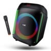 boAt PartyPal 220 Bluetooth Party Speaker w/ 80 W Signature Sound, Karaoke with Mic, RGB LEDs, Up to 6 hrs Playback, BT v5.3, AUX & USB Port, Wireless Mic, Bass & Treble EQs, TWS Mode(Midnight Black)