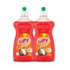 Giffy Liquid Dish Wash Gel 500ml Pack of 2 with Turbo Boosters| 50% More Effective| Natural Mild Fragrance Removes Odour| Easy Lather & Rinse Off Formulation| Leaves No White Residue| Safe On Hands