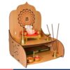 11 Strokes Samarpan Wooden DIY Home Temple Mandir for Home Pooja Mandir for Home Temple for Home Foldable Pooja Stand Wooden Temple for Home Home Temple Pooja Mandir Mandir for Home Big Size Modern