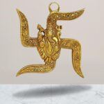 Spritual Gift Product Collection Metallic Hanging 4 Inch Swastik Ganesha Wall Hanging Symbol for Home Door Entrance Hanging Items for Home for Good Luck Symbol