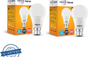 Wipro 10 W Standard B22 LED Bulb(White, Pack of 2)