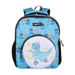 Amazon Basics Trendy and Spacious Dino Theme Kids Backpack | Comfortable Padding | 14 Inches (Sky Blue)