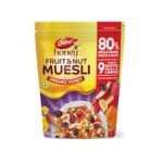 Dabur Honey Fruit & Nut Muesli with Organic Honey – 750g | With Exotic Fruits, Nuts & Berries | No Aritificial Flavours, Preservatives & Colors