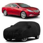 Sulfar 100% Water Resistant Car Body Cover Compatible with Mirror for Hyundai Sonata Transform (Triple Stitched, Full Bottom Elastic, Black)