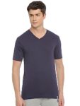 Macroman M-Series Men’s Solid Regular Fit T-Shirt (MS222_Navy Blue S)