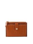 Fargo Croco Embossed Leather Clutch (Tan)