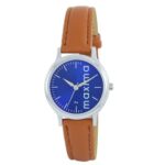 Maxima Leather Analog Blue Dial Women Watch-56132Lmli, Brown Band