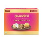 Swaadesi Assorted Mithai |Dryfruit Besan Laddoo| Kaju Katli| Dodha Burfi| 384g | Gift Box