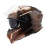Steelbird SBH-25 Breeze On Ombre 7Wings ISI Certified Full Face Helmet for Men and Women with Inner Smoke Sun Shield (Large 600 MM, Glossy Black Crush Orange)