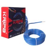KRIPA 0.75 MM 90 MTR FR PVC Insulated CCA Copper Wire, Single Core Multi Strand House Cable for Gauge (10 No.) (Blue)