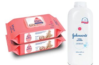 Johnson’s Baby Skincare Wipes with Lid, 144’s +Johnson’s Baby Powder 400g
