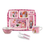 Cello Kidzbee Pentameal Tinker Bell Melamine Meal Set for Kids, Set of 5, Light Pink | BPA Free and Food-Grade Material | Attractive and Kidfriendly Designs | Break Resistant & Durable Set