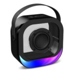 pTron Fusion Moment 10W Mini Bluetooth Speaker with Immersive Sound, Transparent Design, Vivid RGB Lights, 6Hrs Playtime, Bluetooth V5.3, TWS Pairing & Type C Charging Port (Jet Black)