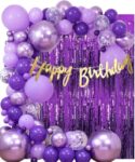 Zebra finch Purple Balloons, Happy Birthday Cursive Banner Decoration Kit