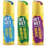 SET WET Cool, Charm and Swag Avatar Deodorant Spray  –  For Men(450 ml, Pack of 3)