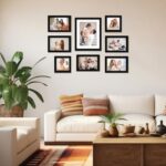 Amazon Brand – Solimo Wall Photo Frames Set of 8 | Plexi Glass | Frame for Home and Office Décor | Mixed Sizes – 5×5, 5×7, 8×10 inches (Black)