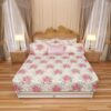 Status Contract 2024 Cotton Rich Double Fitted Bedsheet with 2 Pillow Covers for Bed Room, Home, Hotel-120 GSM (Rose)