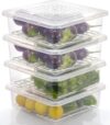 Sloppy Plastic Fridge Container  – 2500 ml(Pack of 4, Clear)