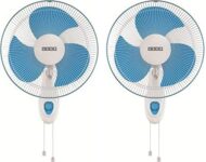 usha Helix 400mm Pro High Speed Wall Fan (White and Blue) Pack 2
