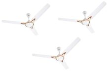 USHA Racer Chrome 1200mm 50 Watt Energy Efficient 1 Star Rated Power Saving High Speed Decorative Ceiling Fan (Rich White Bronze) Pack of 3