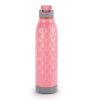 CELLO Puro Wave 900 Water Bottle | Easy Carry Wrist Belt | Covered Drinking Spout | Refrigerator Safe| Plastic Bottle | 690ml, Pink