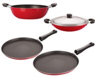 Nirlon Non-Stick Cookware Kitchen Cooking Utencil Combo Set, (26_FT13_KD12_CH_FT10),Multi Color