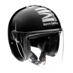 Royal Enfield ISI Certified Open Face MLG Helmet with Clear Visor(Gloss Black-Size: M)