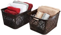 Amazon Brand – Solimo Royal Multipurpose Storage Basket – Large (Set of 2, Brown)