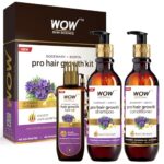 WOW Skin Science Rosemary Oil & Biotin Hair Growth Kit – Complete Care for Breakage-Prone Hair – Oil, Shampoo, Conditioner – 700ml